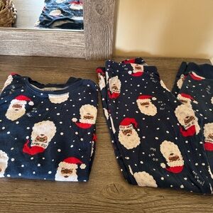 Old Navy Kids Pajama Set - Navy with Santa Print